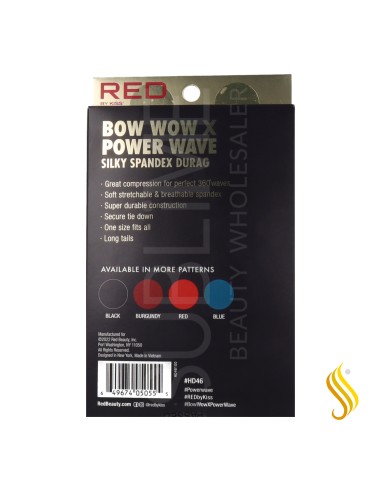 Red Kiss Power Wave Silky Spandex Durag Blue Capa De Cabello